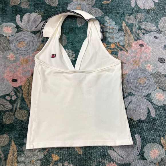 Vintage Polo Jeans Co. Ralph Lauren Top Womens White Halter Collared Crop Tennis - Picture 4 of 8